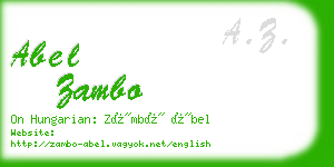 abel zambo business card